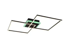 LED Deckenleuchte ARRIBO Schwarz 3 Stufen Dimmer & Farbwechsler, Breite 85cm