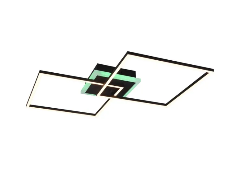 LED Deckenleuchte ARRIBO Schwarz 3 Stufen Dimmer & Farbwechsler, Breite 85cm