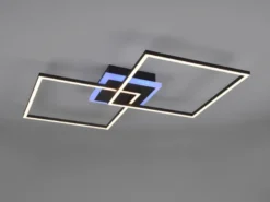 LED Deckenleuchte ARRIBO Schwarz 3 Stufen Dimmer & Farbwechsler, Breite 85cm