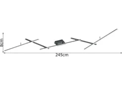 LED Deckenleuchte ARVIN Schwarz mit Fernbedienung & Farbwechsel, Breite 245cm