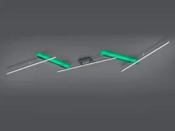 LED Deckenleuchte ARVIN Schwarz mit Fernbedienung & Farbwechsel, Breite 245cm