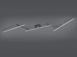 LED Deckenleuchte ARVIN Schwarz mit Fernbedienung & Farbwechsel, Breite 245cm