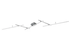LED Deckenleuchte ARVIN Silber mit Fernbedienung & Farbwechsel, Breite 245cm