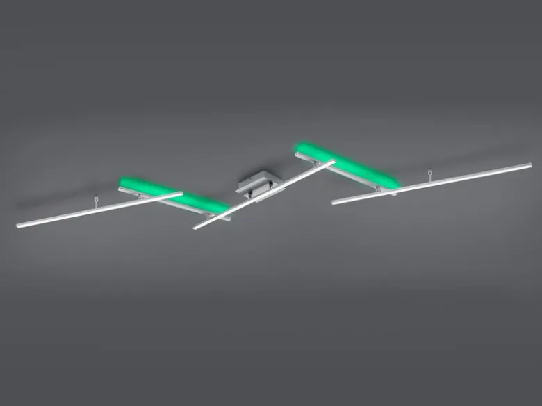 LED Deckenleuchte ARVIN Silber mit Fernbedienung & Farbwechsel, Breite 245cm