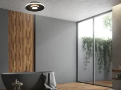 LED Deckenleuchte ASCARI rund Schwarz matt dimmbar IP44, Ø 30cm