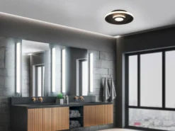 LED Deckenleuchte ASCARI rund Schwarz matt dimmbar IP44, Ø 30cm