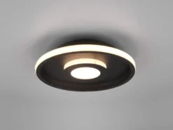 LED Deckenleuchte ASCARI rund Schwarz matt dimmbar IP44, Ø 30cm