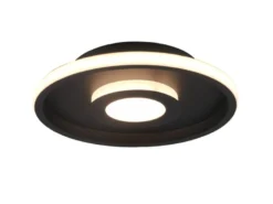 LED Deckenleuchte ASCARI rund Schwarz matt dimmbar IP44, Ø 30cm