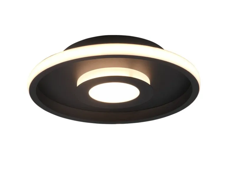 LED Deckenleuchte ASCARI rund Schwarz matt dimmbar IP44, Ø 30cm