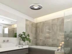 LED Deckenleuchte ASCARI rund Silber Chrom dimmbar IP44, Ø 30cm