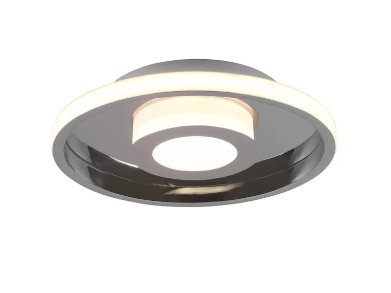 LED Deckenleuchte ASCARI rund Silber Chrom dimmbar IP44, Ø 30cm