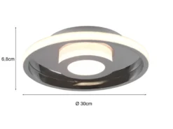 LED Deckenleuchte ASCARI rund Silber Chrom dimmbar IP44, Ø 30cm