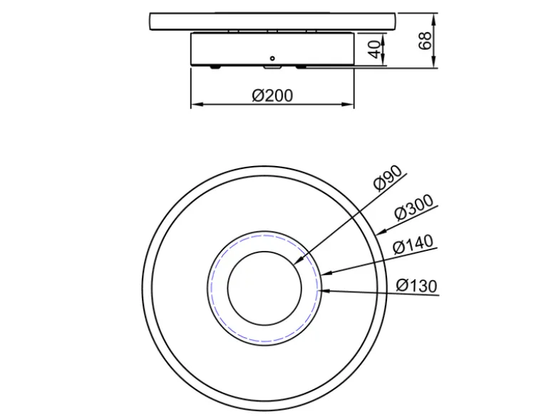 LED Deckenleuchte ASCARI rund Silber Chrom dimmbar IP44, Ø 30cm