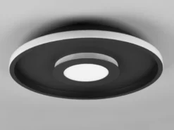 LED Deckenleuchte ASCARI rund Schwarz matt dimmbar IP44, Ø 40cm