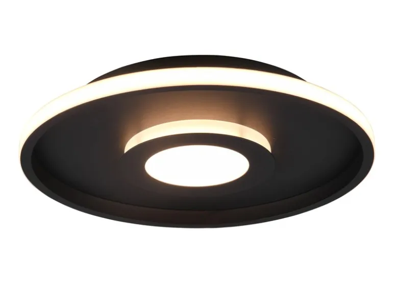 LED Deckenleuchte ASCARI rund Schwarz matt dimmbar IP44, Ø 40cm