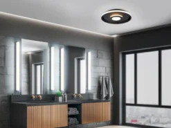 LED Deckenleuchte ASCARI rund Schwarz matt dimmbar IP44, Ø 40cm