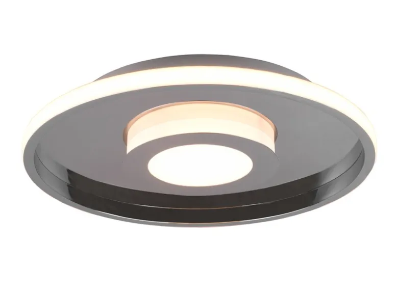LED Deckenleuchte ASCARI rund Silber Chrom dimmbar IP44, Ø 40cm