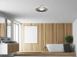 LED Deckenleuchte ASCARI rund Silber Chrom dimmbar IP44, Ø 40cm
