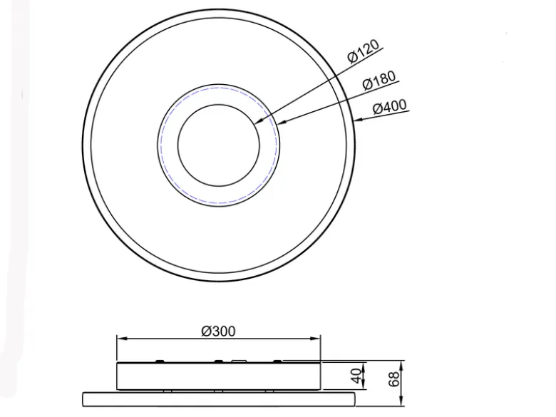 LED Deckenleuchte ASCARI rund Silber Chrom dimmbar IP44, Ø 40cm