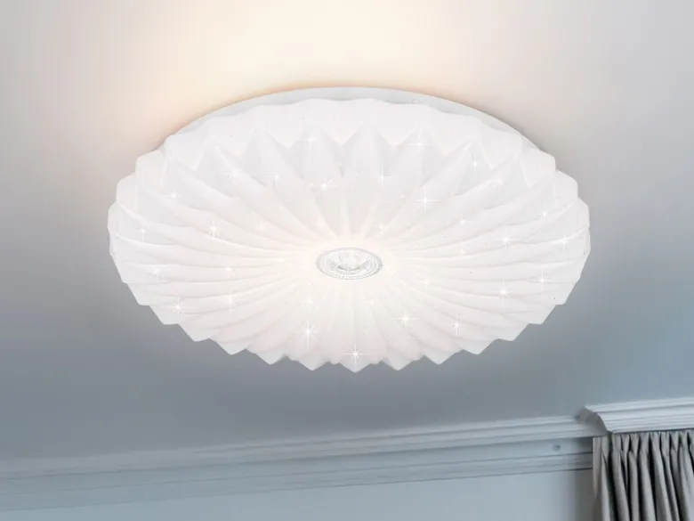 LED Deckenleuchte ATARIS flach mit Fernbedienung Weiß, Ø 38cm