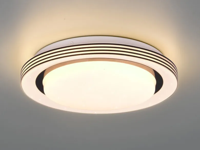 LED Deckenleuchte ATRIA Fernbedienung dimmbar Sternenhimmel Schwarz, Ø 27cm