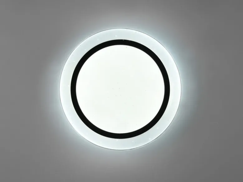 LED Deckenleuchte ATRIA Fernbedienung dimmbar Sternenhimmel Schwarz, Ø 27cm