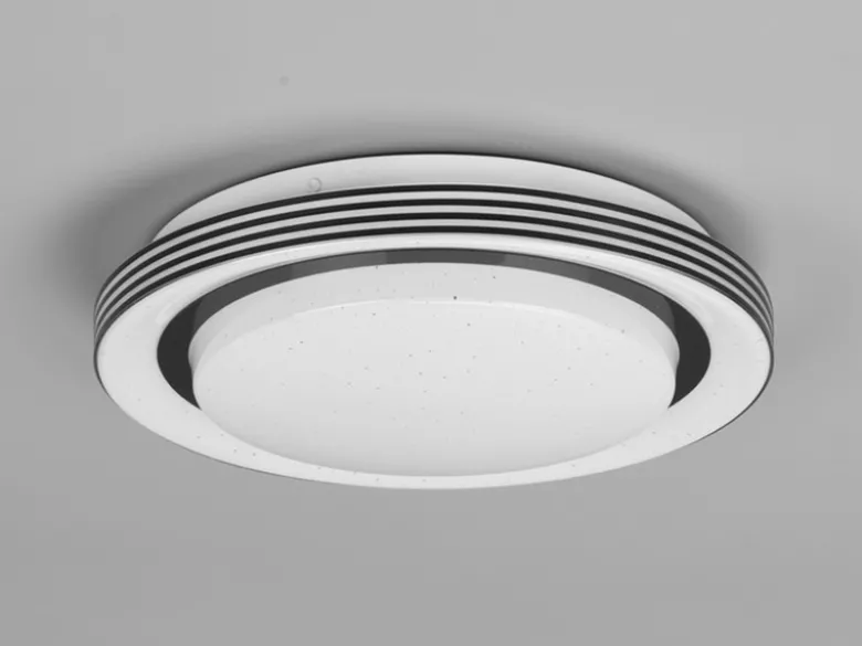 LED Deckenleuchte ATRIA Fernbedienung dimmbar Sternenhimmel Schwarz, Ø 27cm