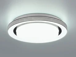 LED Deckenleuchte ATRIA Fernbedienung dimmbar Sternenhimmel Schwarz, Ø 27cm