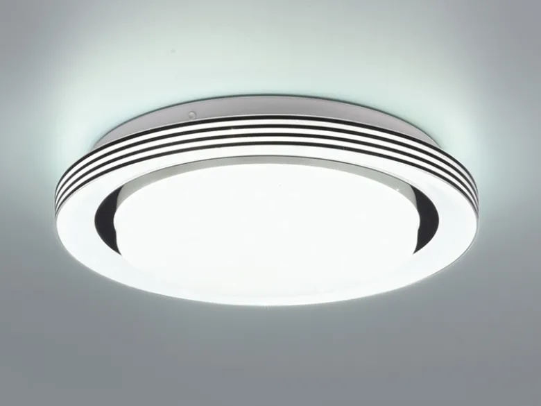 LED Deckenleuchte ATRIA Fernbedienung dimmbar Sternenhimmel Schwarz, Ø 27cm