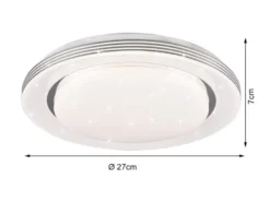 LED Deckenleuchte ATRIA Fernbedienung dimmbar Sternenhimmel Weiß, Ø 27cm