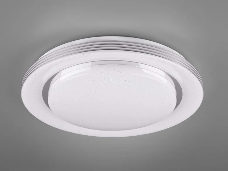 LED Deckenleuchte ATRIA Fernbedienung dimmbar Sternenhimmel Weiß, Ø 27cm