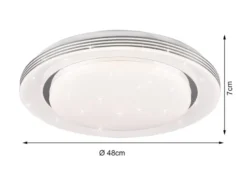 LED Deckenleuchte ATRIA mit Fernbedienung dimmbar Sternenhimmel Weiß Ø 48cm