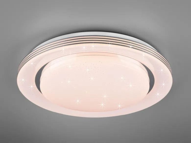 LED Deckenleuchte ATRIA mit Fernbedienung dimmbar Sternenhimmel Weiß Ø 48cm