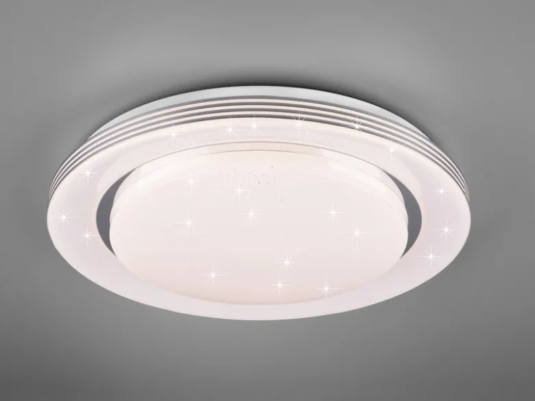 LED Deckenleuchte ATRIA mit Fernbedienung dimmbar Sternenhimmel Weiß Ø 48cm
