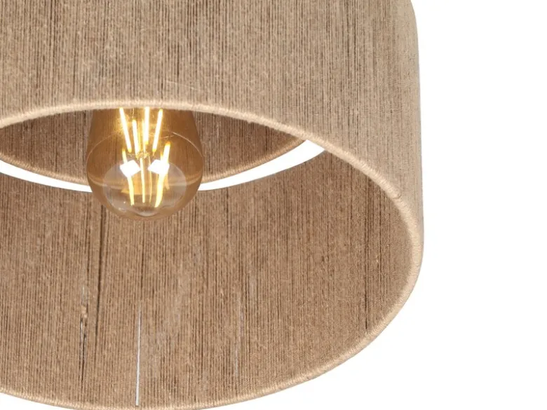 LED Deckenleuchte aus Jute Natur im Boho Stil, Ø 30cm