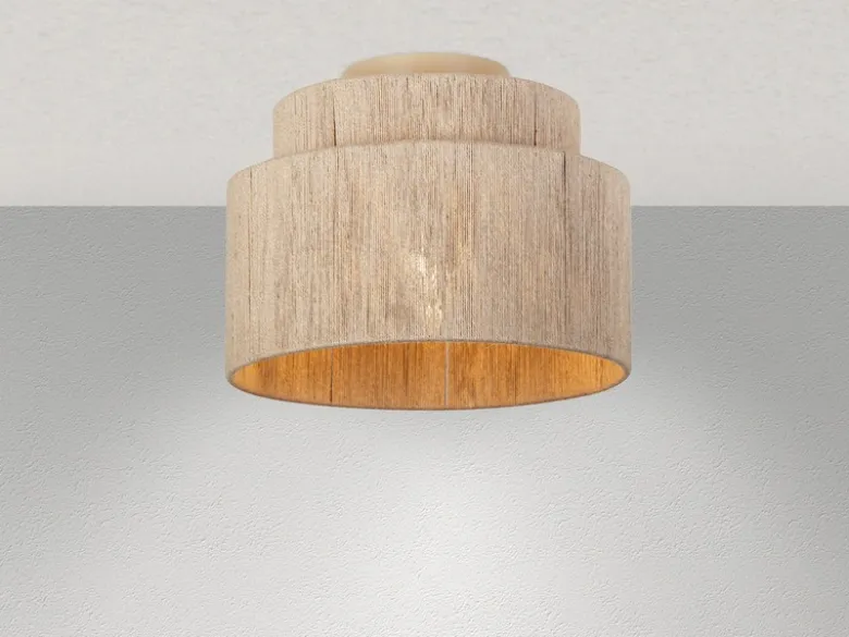 LED Deckenleuchte aus Jute Natur im Boho Stil, Ø 30cm