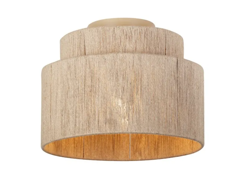 LED Deckenleuchte aus Jute Natur im Boho Stil, Ø 30cm