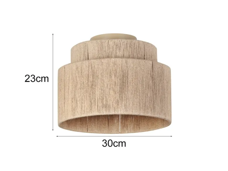 LED Deckenleuchte aus Jute Natur im Boho Stil, Ø 30cm