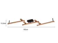 LED Deckenleuchte BELLARI aus Holz mit Fernbedienung, Breite max. 180cm