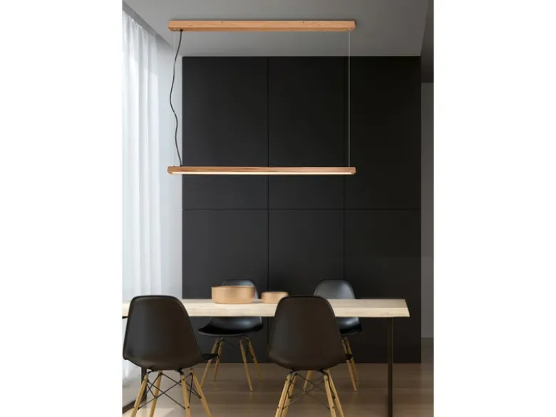 LED Deckenleuchte BELLARI aus Holz mit Fernbedienung, Breite max. 180cm