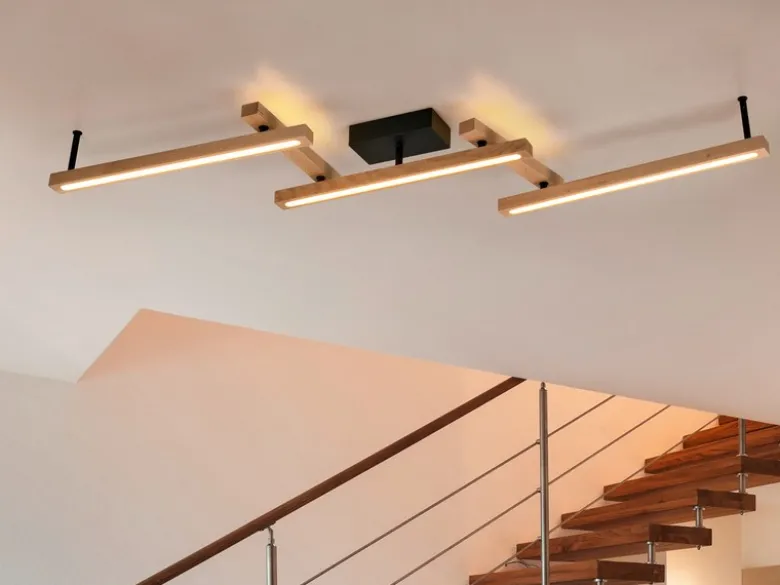 LED Deckenleuchte BELLARI aus Holz mit Fernbedienung, Breite max. 180cm