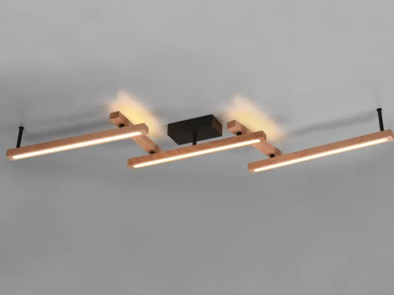 LED Deckenleuchte BELLARI aus Holz mit Fernbedienung, Breite max. 180cm