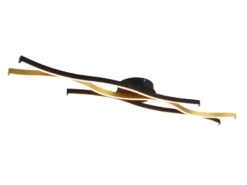 LED Deckenleuchte BLAZE dimmbar Lichtfarbe einstellbar Schwarz Gold, B: 107cm