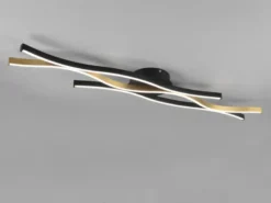 LED Deckenleuchte BLAZE dimmbar Lichtfarbe einstellbar Schwarz Gold, B: 107cm