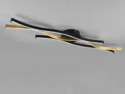 LED Deckenleuchte BLAZE dimmbar Lichtfarbe einstellbar Schwarz Gold, B: 107cm