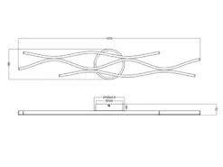 LED Deckenleuchte BLAZE dimmbar Lichtfarbe einstellbar Schwarz Gold, B: 107cm
