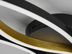 LED Deckenleuchte BLAZE dimmbar Lichtfarbe einstellbar Schwarz Gold, B: 107cm