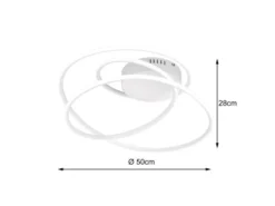 LED Deckenleuchte BOLOGNA dimmbar über Schalter, 5.100 Lumen hell Ø 50cm