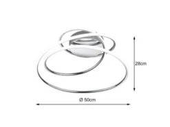 LED Deckenleuchte BOLOGNA dimmbar über Schalter, 5.100 Lumen hell Ø 50cm