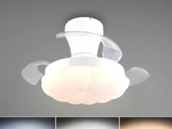 LED Deckenleuchte BORAS mit Ventilator und Fernbedienung Ø 34cm - max. 60cm